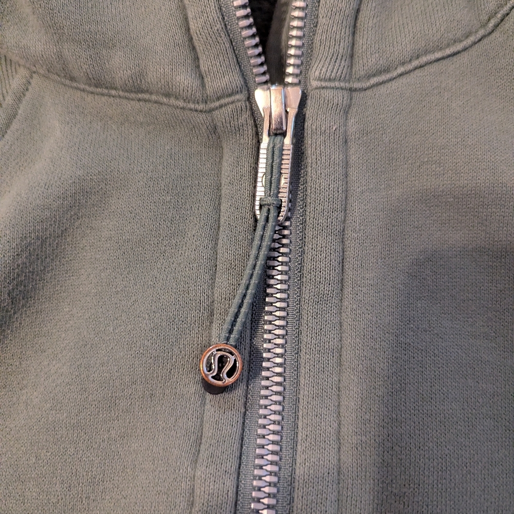 lululemon cropped scuba hoodie Full zip womens M/L sage green long sleeve hood - Picture 4 of 9
